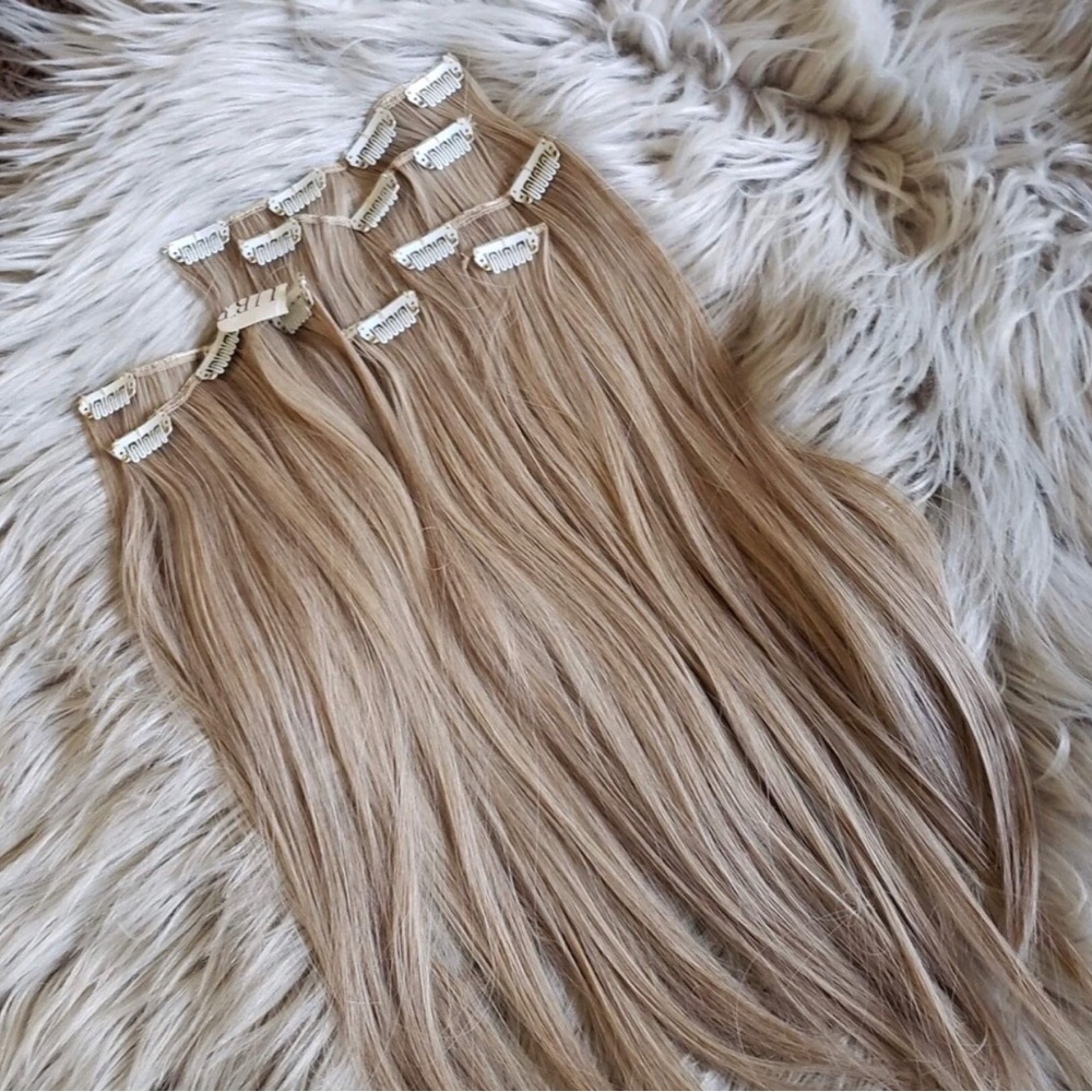 Clip in hair extensions 16” Vegan fiber high quality - Picture 4 of 4